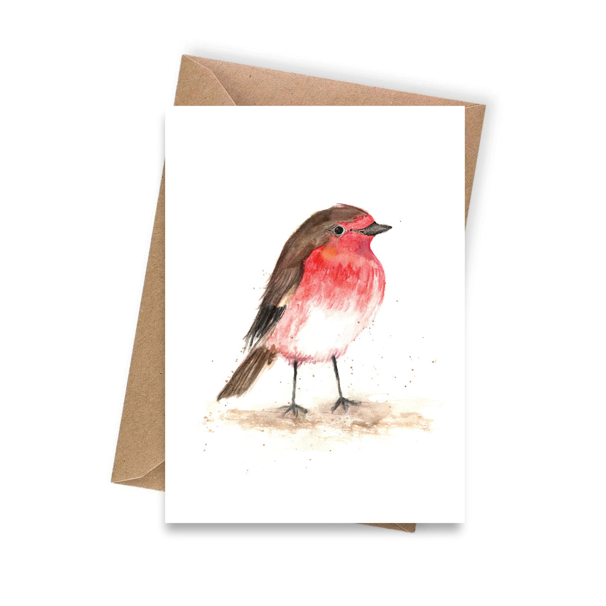 Robin Garden Bird Watercolour Card