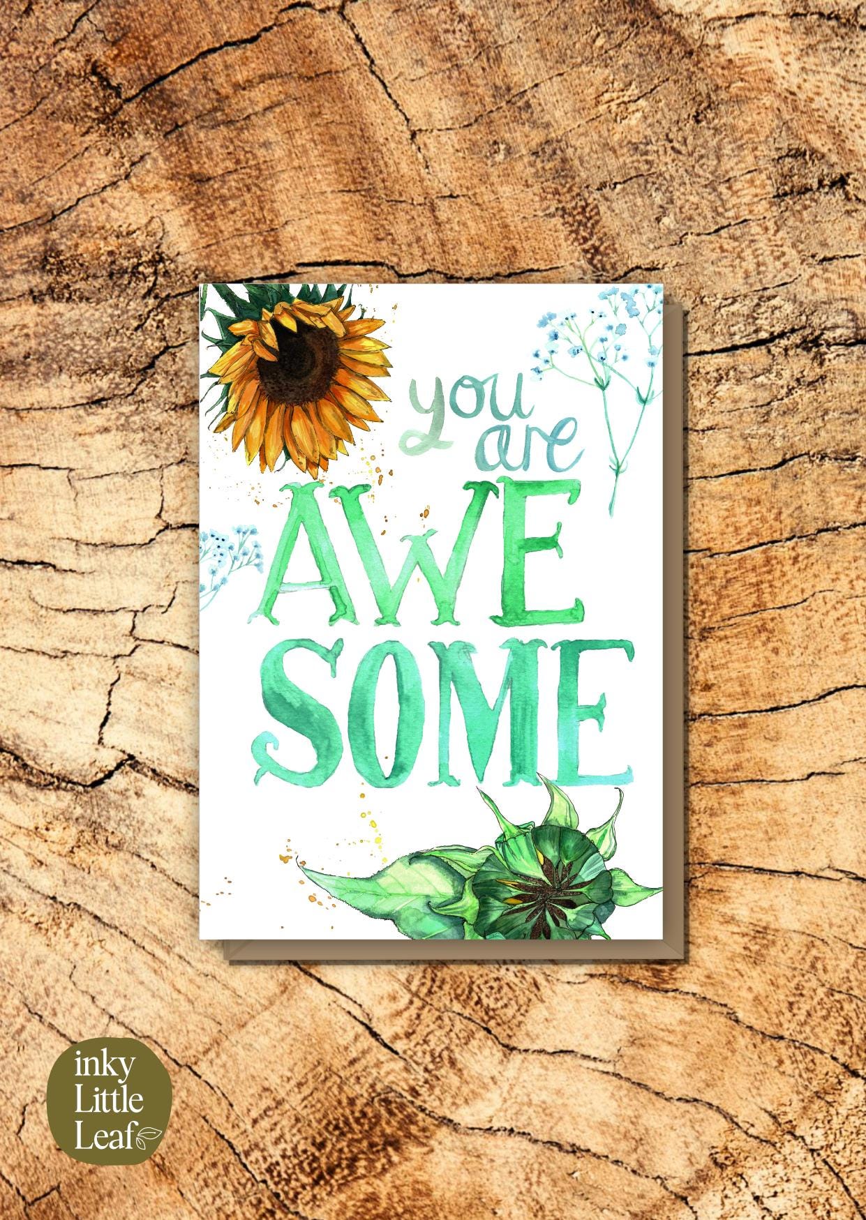 Sunflower Watercolour Greeting Card