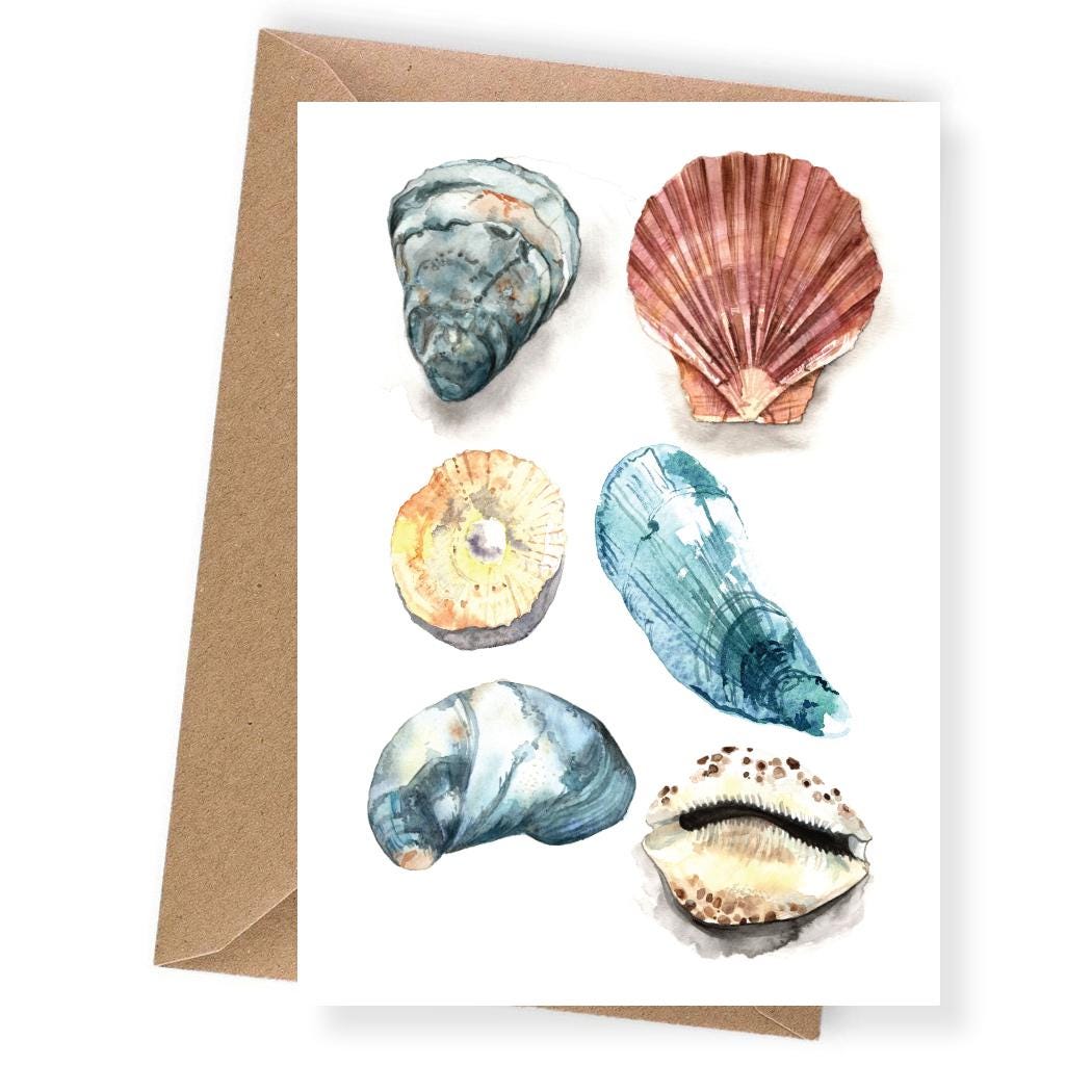 Shell Watercolour Card