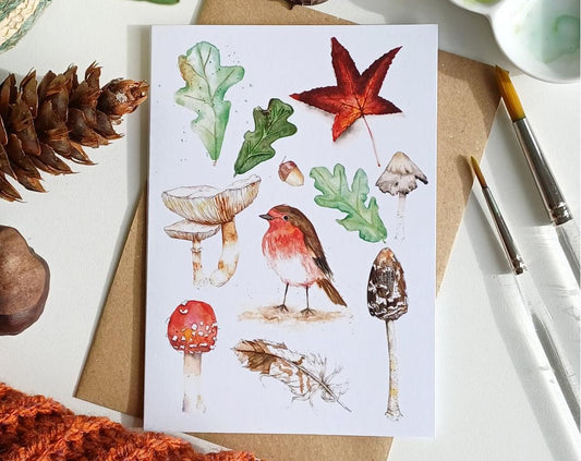 Woodland Watercolour Card